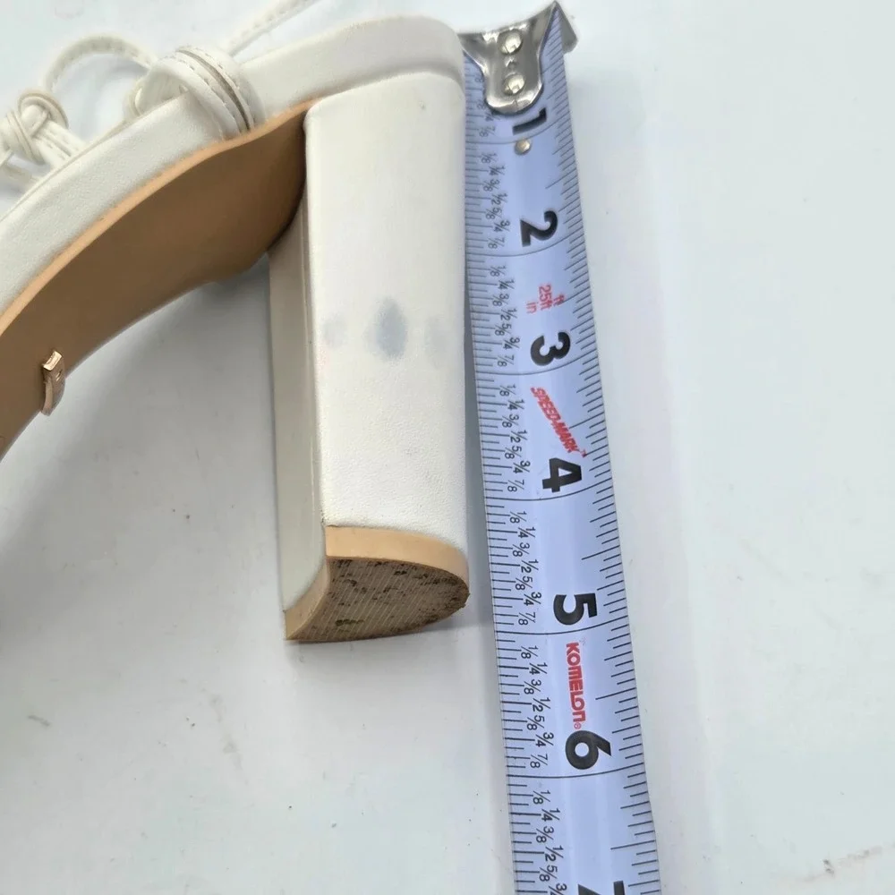 Billini High Heel Strappy Lace‎ Up Sandals  Women's Size 8 White